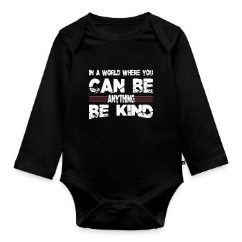 cool statement quote present humor - Body Bébé bio manches longues - noir - Devant