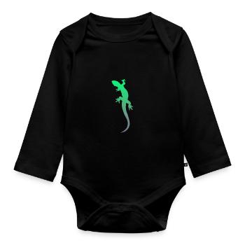 Gecko Salamandre Lézard - Body Bébé bio manches longues - noir - Devant