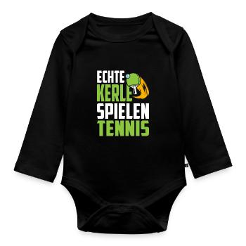 Tischtennis - Baby Bio-Langarm-Body - Schwarz - Vorne
