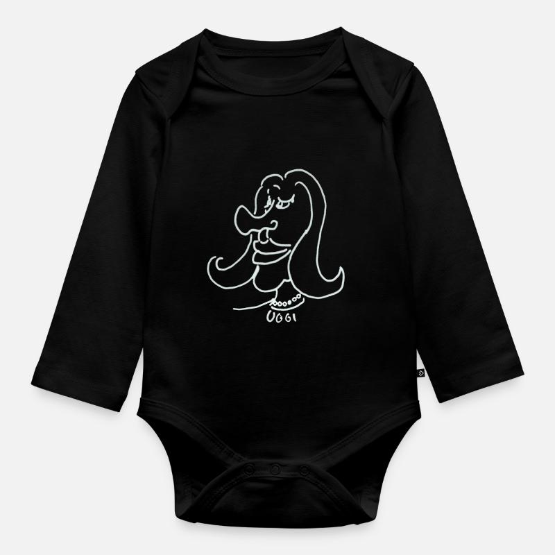 grimaçant - Body Bébé bio manches longues - noir