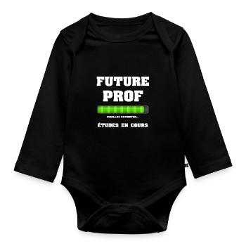 FUTURE PROF - Body Bébé bio manches longues - noir - Devant