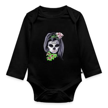 Maskierung zum Fasching - Baby Bio-Langarm-Body - Schwarz - Vorne