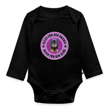 Dachshund - Dachshund - All for the Dachshund - Organic Longsleeve Baby Bodysuit - black - Front