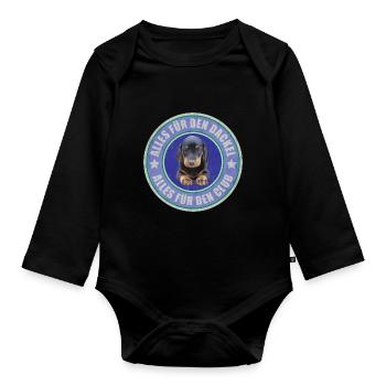 Dachshund - Dachshund - Everything for the Dachshund - Organic Longsleeve Baby Bodysuit - black - Front