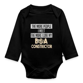 Boa Constrictor Snake Snake love - Organic Longsleeve Baby Bodysuit - black - Front