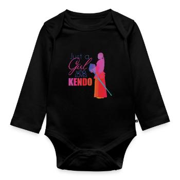Kendo - Baby Bio-Langarm-Body - Schwarz - Vorne