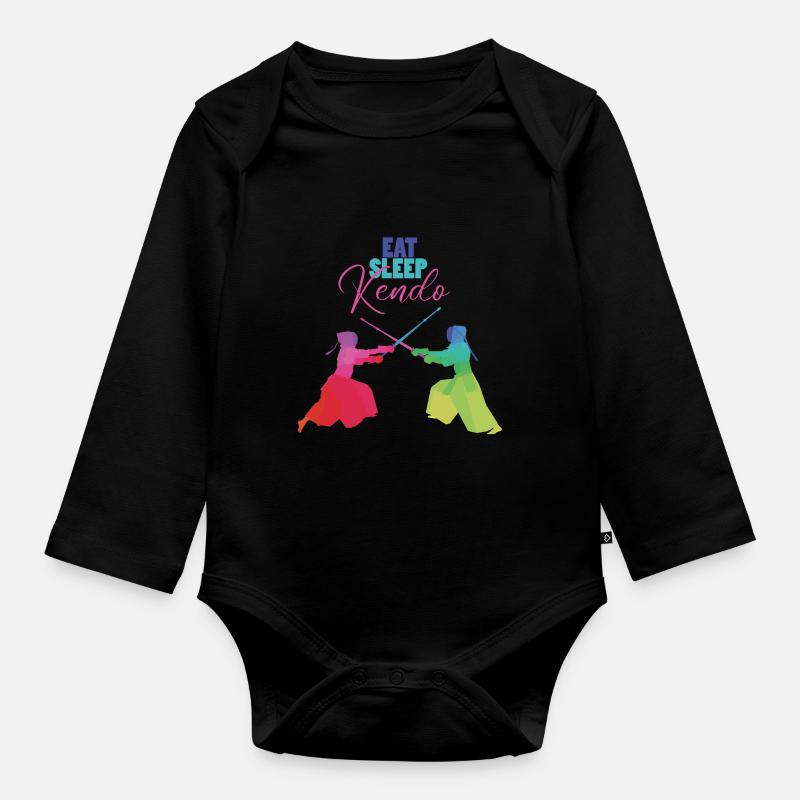 Kendo - Body Bébé bio manches longues - noir