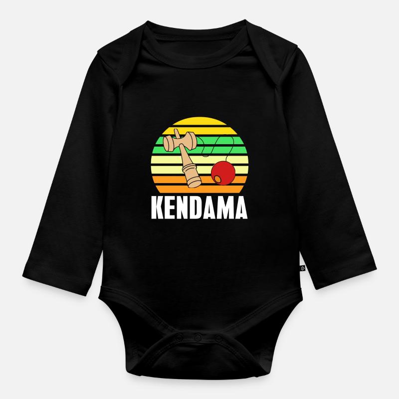 Kendama - Body Bébé bio manches longues - noir