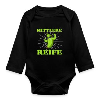 Mittlere Reife Banane Schulabschluss Realschule - Baby Bio-Langarm-Body - Schwarz - Vorne