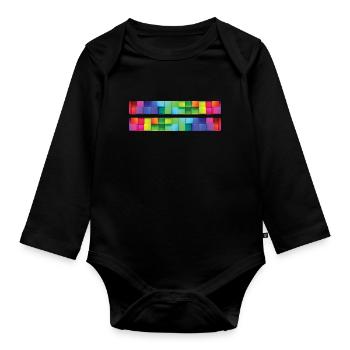 Rainbow Regenbogen Pride Homosexual Kleidung Mann - Baby Bio-Langarm-Body - Schwarz - Vorne