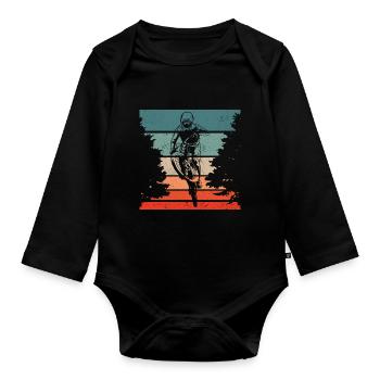 Cross Country MTB Mountain Bike - Organic Longsleeve Baby Bodysuit - black - Front