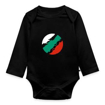 Drapeau de la Bulgarie - Body Bébé bio manches longues - noir - Devant