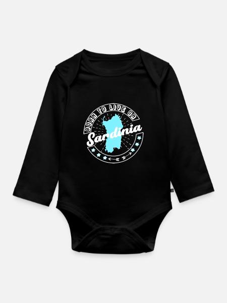 Sardinien Sardinia - Baby Bio-Langarm-Body - Schwarz