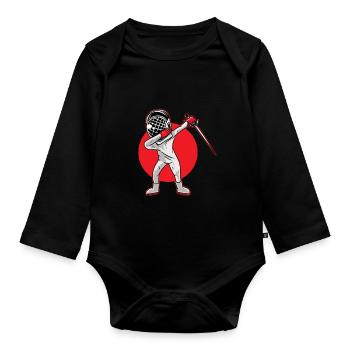 Sword Fencer Floret Sword Sabre Fencing - Organic Longsleeve Baby Bodysuit - black - Front