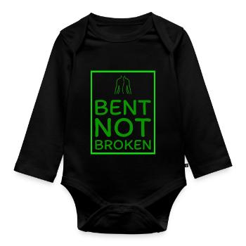 Plié pas cassé vert clair - Body Bébé bio manches longues - noir - Devant