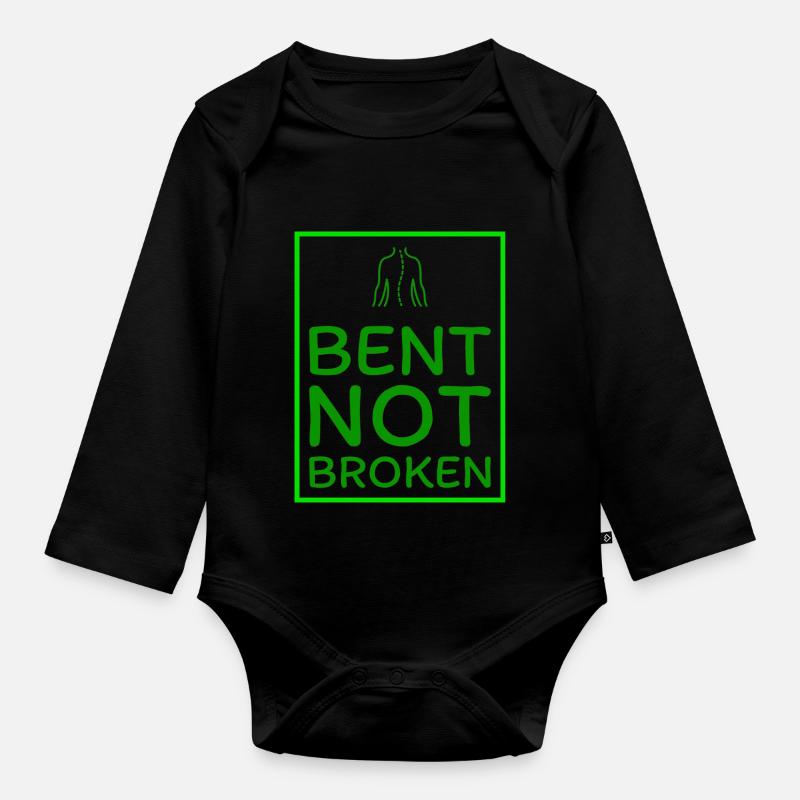 Bent not Broken lightgreen - Baby Bio-Langarm-Body - Schwarz