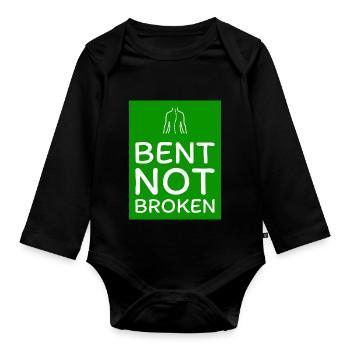 Bent not Broken green - Organic Longsleeve Baby Bodysuit - black - Front