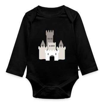 Ritterburg T-Shirt for the Middle Ages Ritter Fan - Organic Longsleeve Baby Bodysuit - black - Front