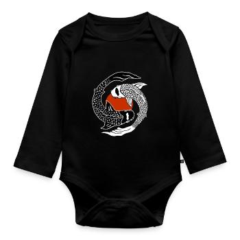 Yin Yang - Kois - Baby Bio-Langarm-Body - Schwarz - Vorne