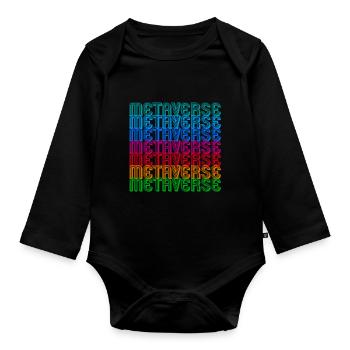 Metaverse - Organic Longsleeve Baby Bodysuit - black - Front