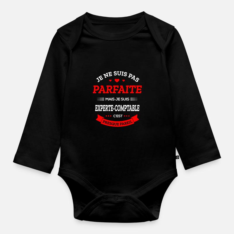 EXPERTE-COMPTABLE PARFAITE - Body Bébé bio manches longues - noir