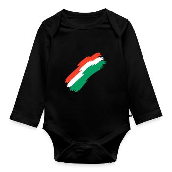 Oman Flag Colors - Organic Longsleeve Baby Bodysuit - black - Front