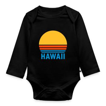 Hawaii (geteilte Sonne) - Baby Bio-Langarm-Body - Schwarz - Vorne