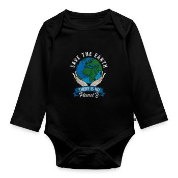 Environmental protection Pollution Nature - Organic Longsleeve Baby Bodysuit - black - Front