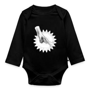 Main d'enfant - Body Bébé bio manches longues - noir - Devant