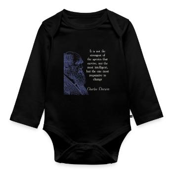 Cite Darwin Biology Theory of Evolution - Organic Longsleeve Baby Bodysuit - black - Front