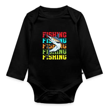 Pêcheurs Pêche Pêche Appât - Body Bébé bio manches longues - noir - Devant