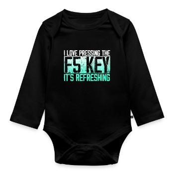 Lustiger Informatiker Spruch - Baby Bio-Langarm-Body - Schwarz - Vorne