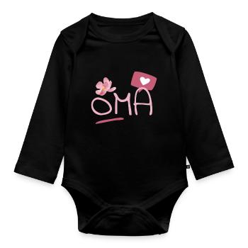 Ich liebe Oma - Baby Bio-Langarm-Body - Schwarz - Vorne