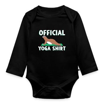 Chemise de yoga officielle - Body Bébé bio manches longues - noir - Devant