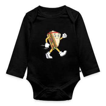 Fun Bread Sandwich Cardio Running Runners - Organic Longsleeve Baby Bodysuit - black - Front