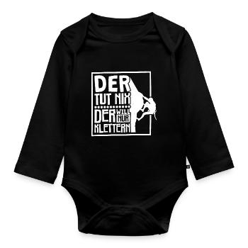 Berg Klettern Bergsteigen Kletterer - Baby Bio-Langarm-Body - Schwarz - Vorne