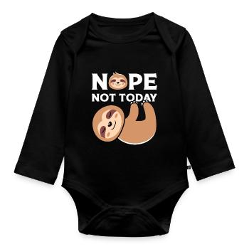 Nope Note Today - Organic Longsleeve Baby Bodysuit - black - Front