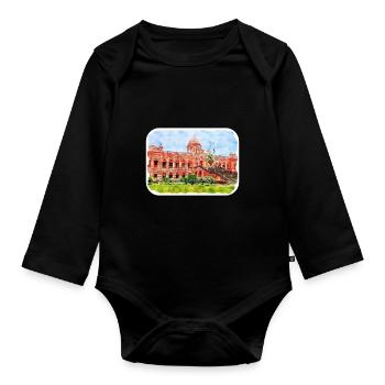 Dhaka Bangladesch Aquarell Skizze gezeichnet illustrat - Baby Bio-Langarm-Body - Schwarz - Vorne