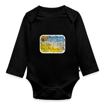 Malta Wahrzeichen Aquarell Skizze Farbe Illustratio - Baby Bio-Langarm-Body - Schwarz - Vorne