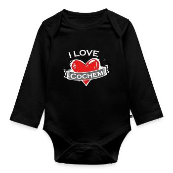 Cochem - Ich liebe Stadtnamen in Tattoo Stil - Baby Bio-Langarm-Body - Schwarz - Vorne