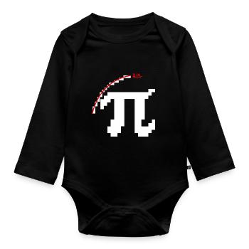 Pixel Pi Symbol - Baby Bio-Langarm-Body - Schwarz - Vorne