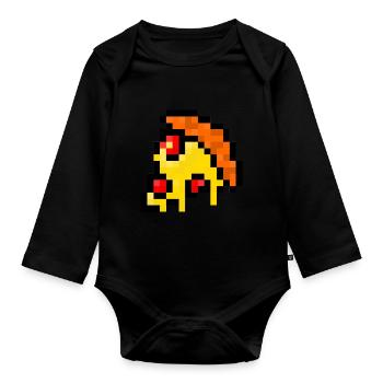 Pixel Pizza - Body Bébé bio manches longues - noir - Devant