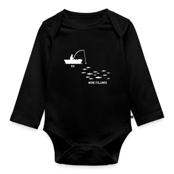 Ich Meine Follower Angler - Baby Bio-Langarm-Body - Schwarz - Vorne