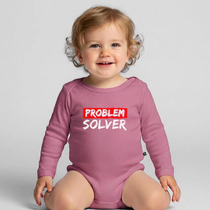 Solution Funny No problem Organic Longsleeve Baby Bodysuit
