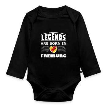 Legends from Freiburg - Organic Longsleeve Baby Bodysuit - black - Front