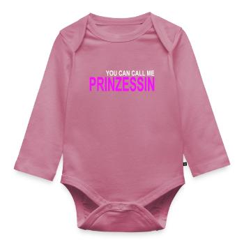 Call me Princess - Organic Longsleeve Baby Bodysuit - mauve - Front