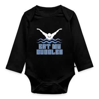 Schwimmen Schwimmer - Baby Bio-Langarm-Body - Schwarz - Vorne
