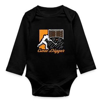 Ice Hockey Skates Puck Hockey Women - Organic Longsleeve Baby Bodysuit - black - Front