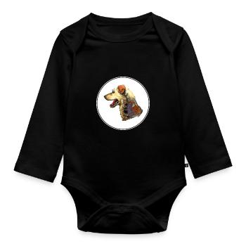 Illustration de l’aquarelle autrichienne pinscher dog - Body Bébé bio manches longues - noir - Devant
