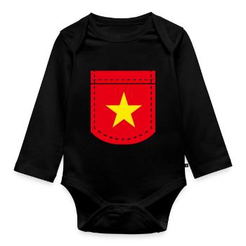 Vietnam - Baby Bio-Langarm-Body - Schwarz - Vorne